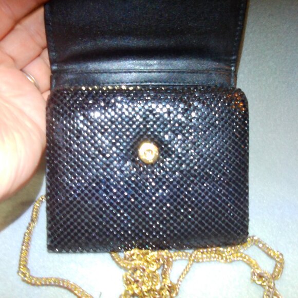 Whiting and Davis ? Black sequin evening bag/wallet - Picture 2 of 3